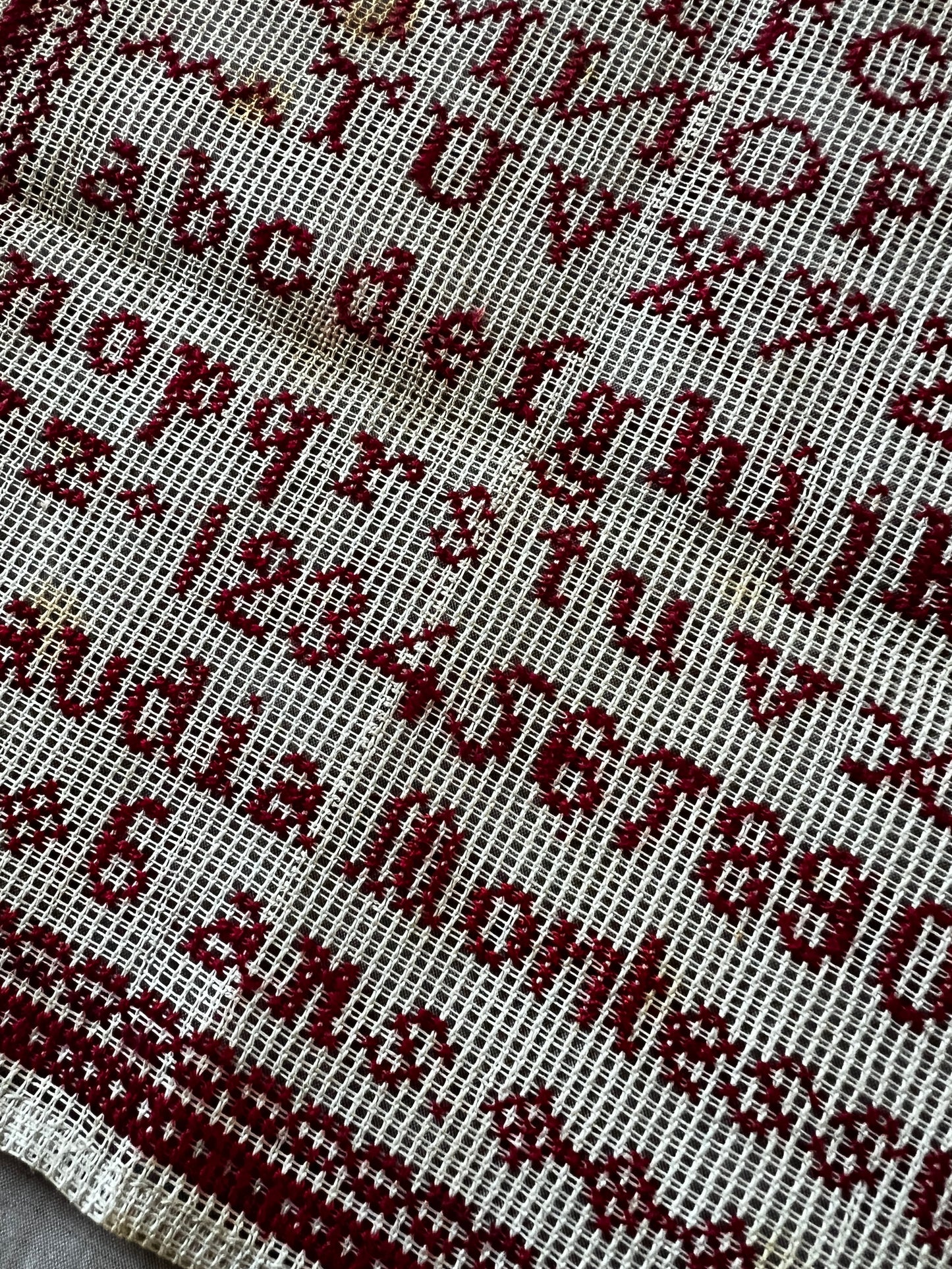 赤糸刺繍サンプラー