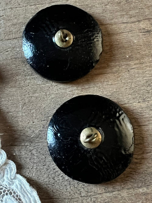 ★黒ガラスボタンセット