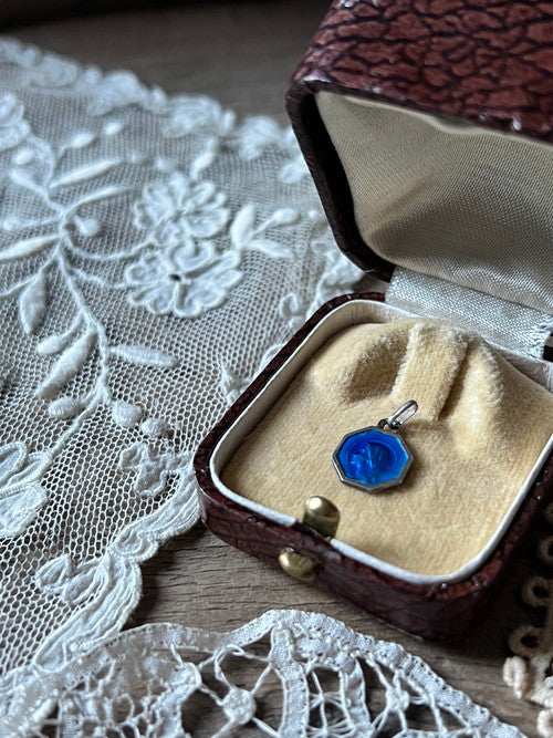 ★ブルーエマイユメダイ(ルルド)【純銀】