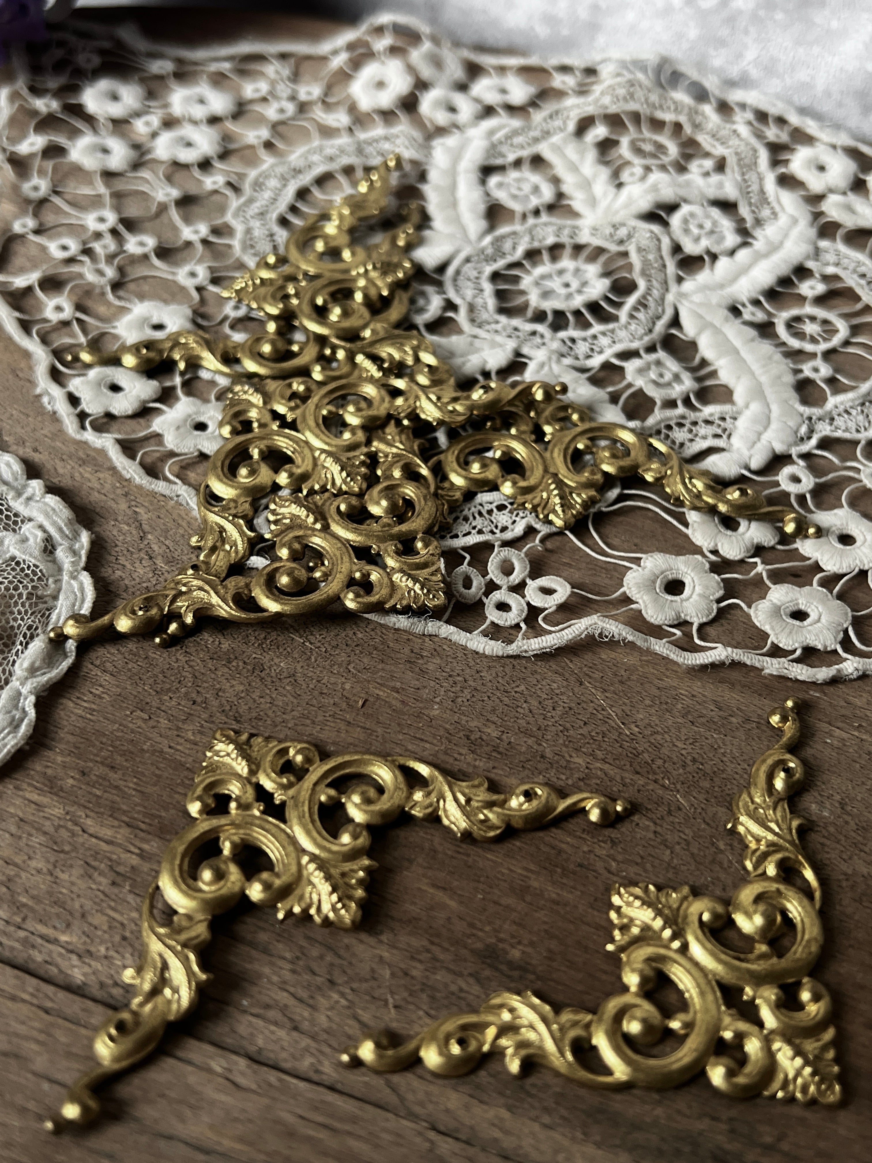 ☆真鍮製飾りパーツセット – France Antique 銀色アンティーク