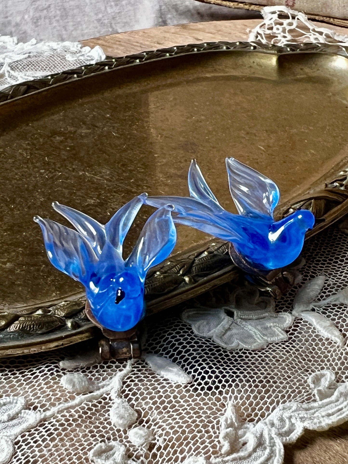 ★青い鳥のイヤリング