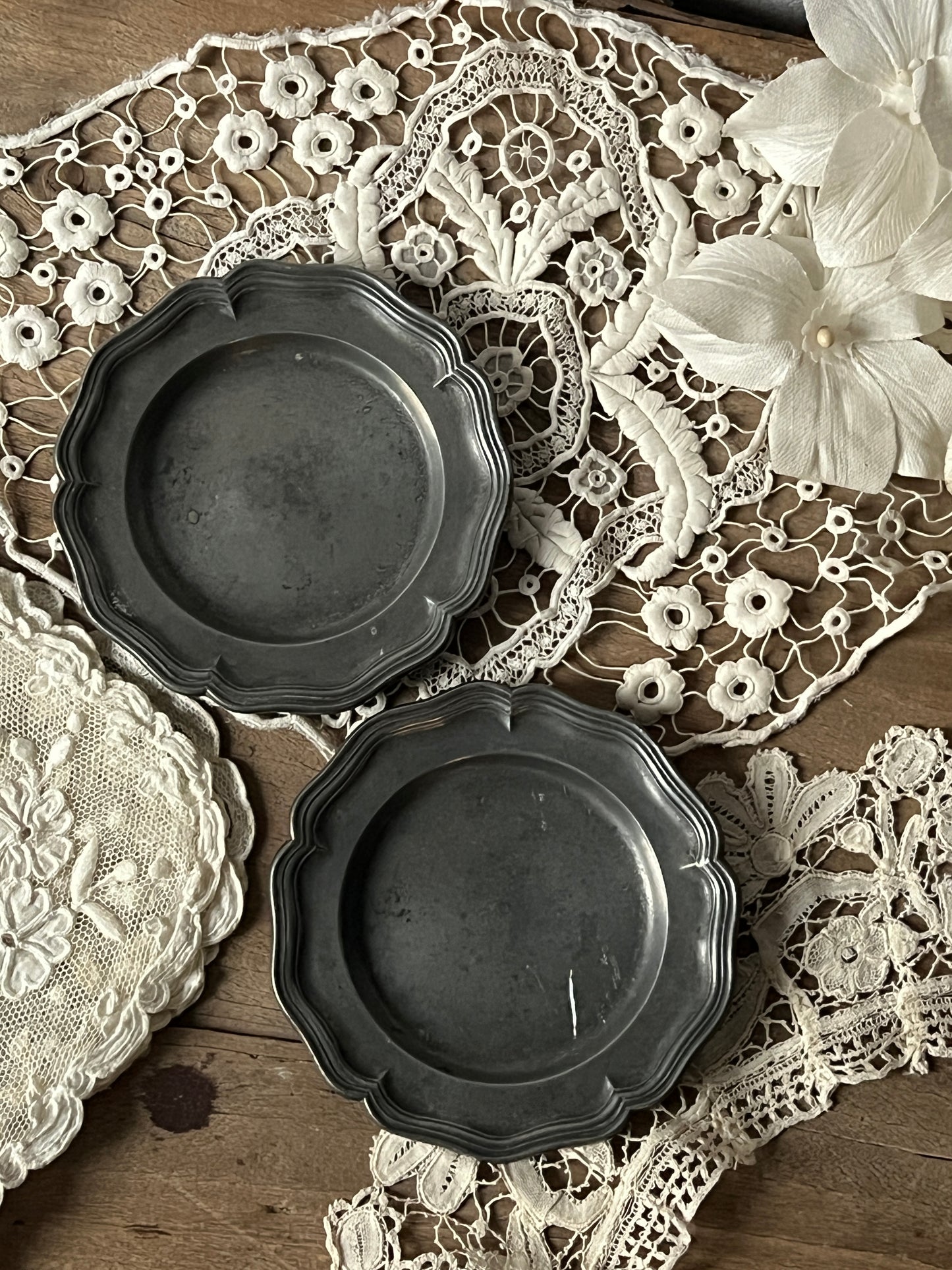 ★錫製リム皿(ミニ)セット