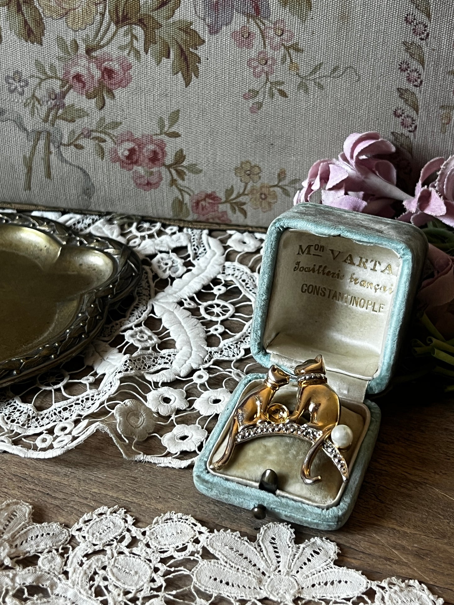 ヴィンテージブローチ(猫)