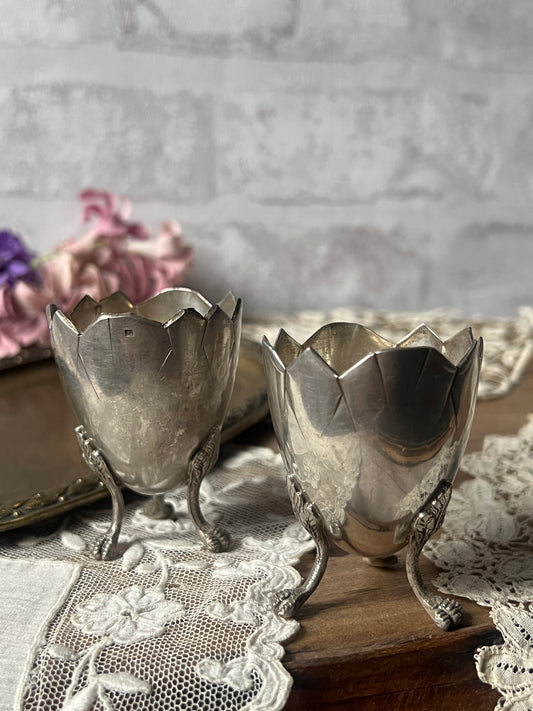 ★銀の鳥足エッグスタンドセット