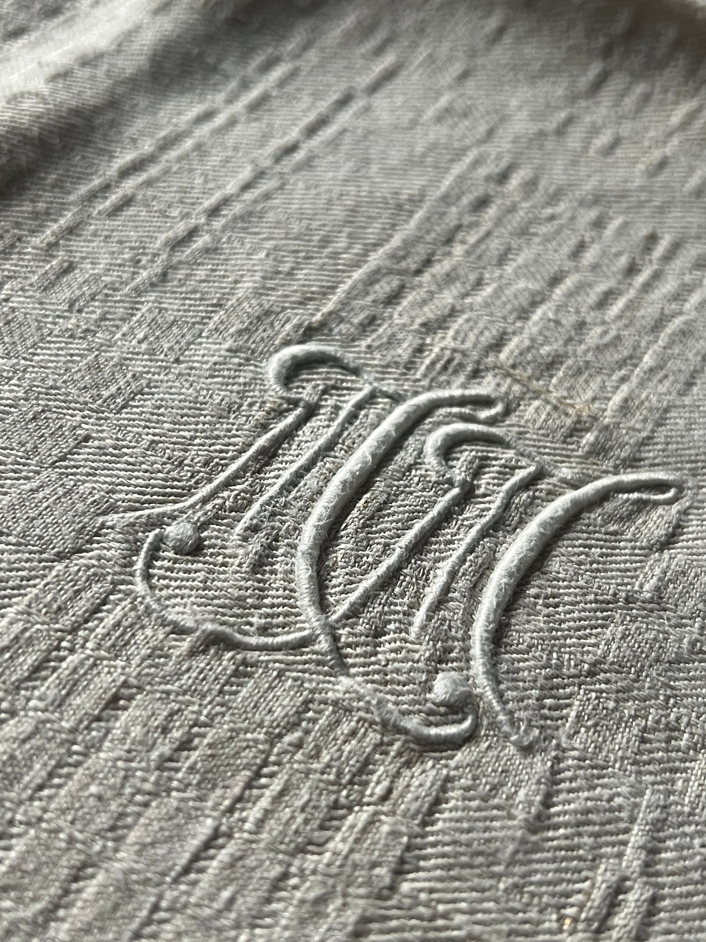 モノグラム刺繍リネンクロス6枚セット