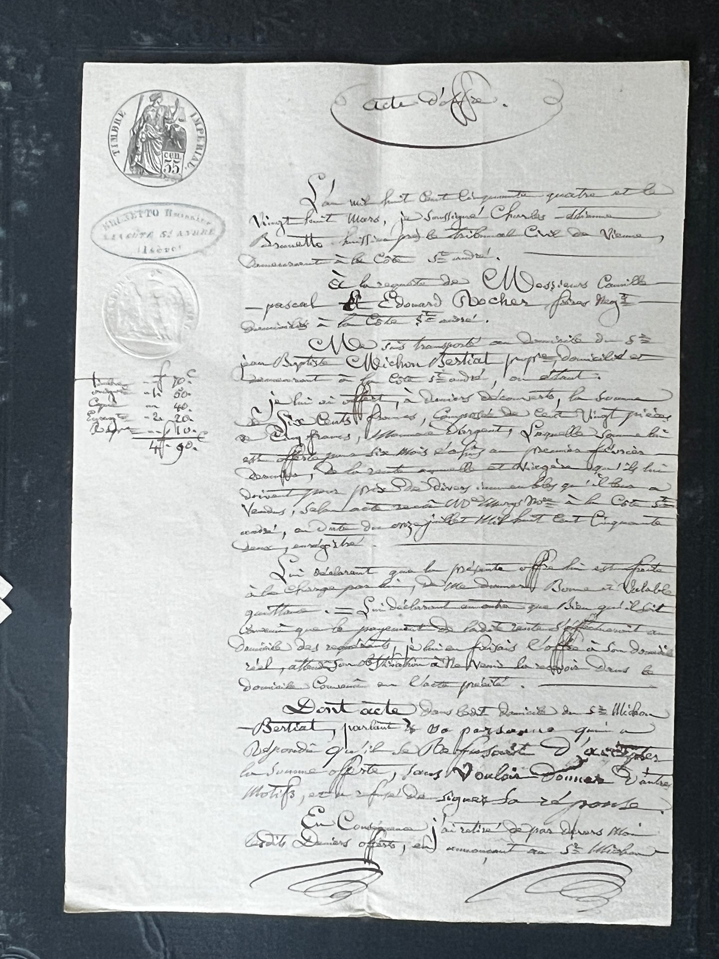 19世紀手描き公文書セット