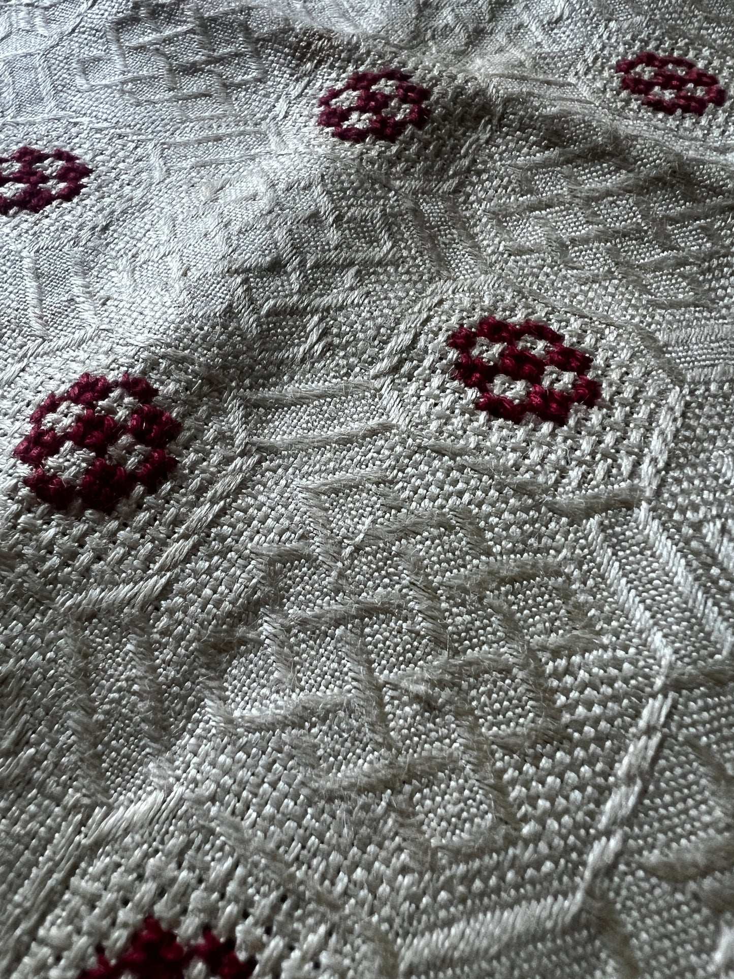 赤糸刺繍クロス