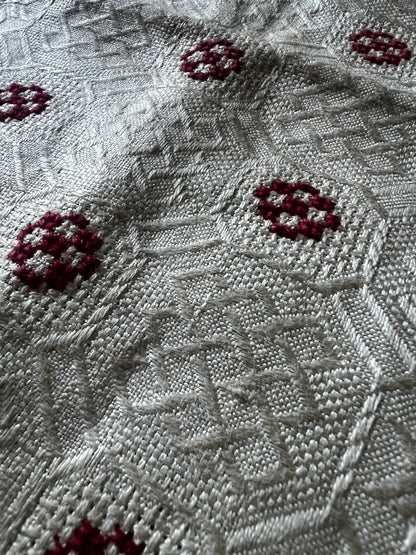 赤糸刺繍クロス