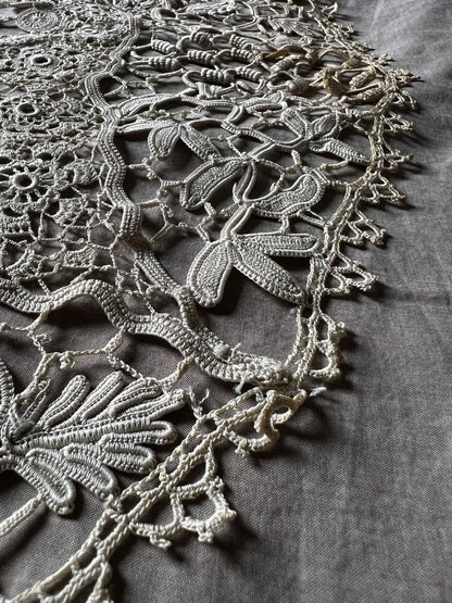 アイリッシュクロシェレース楕円形クロス