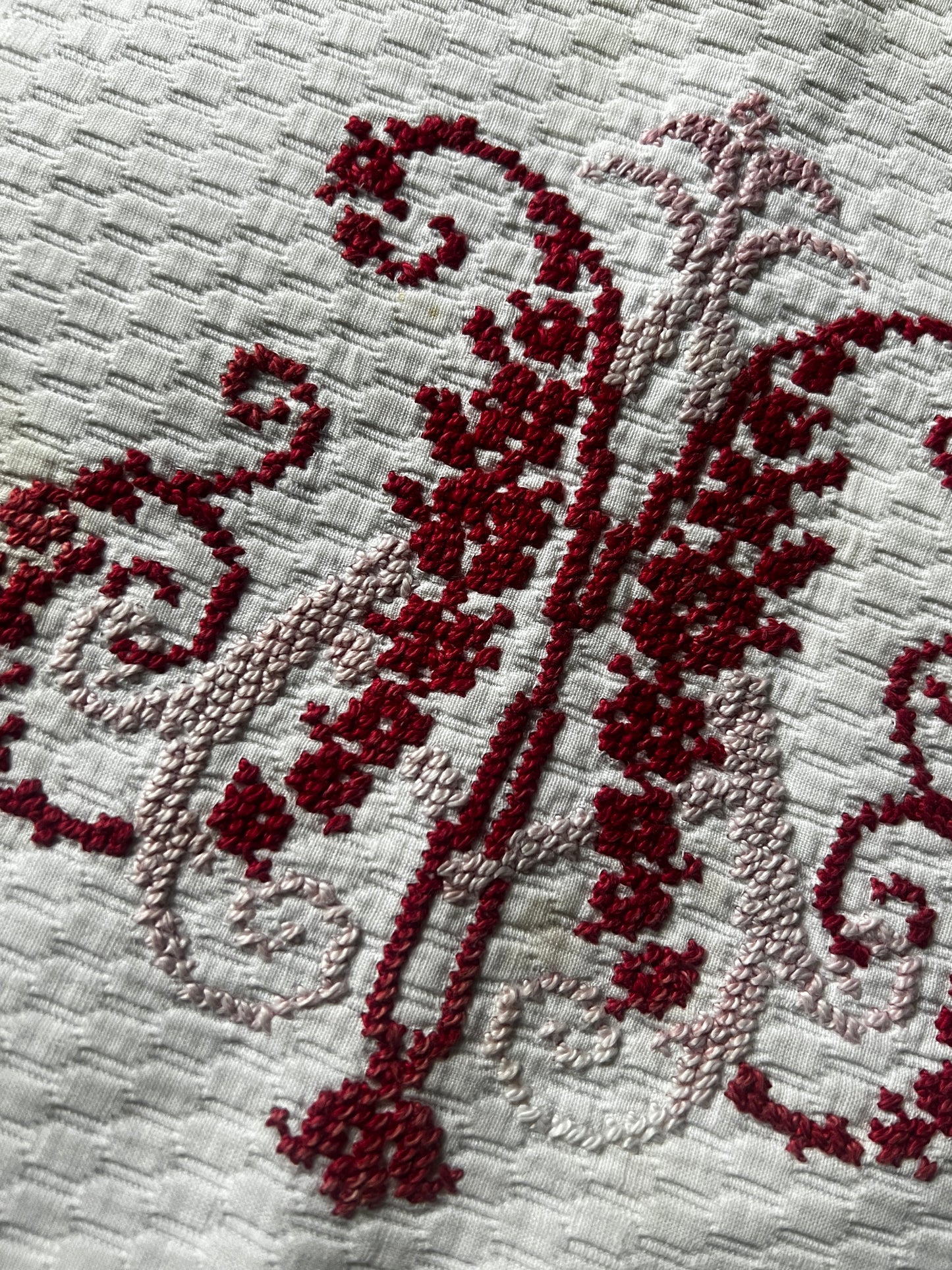 刺繍リネンケース(ボタン付き)