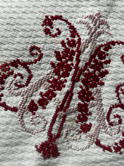 刺繍リネンケース(ボタン付き)