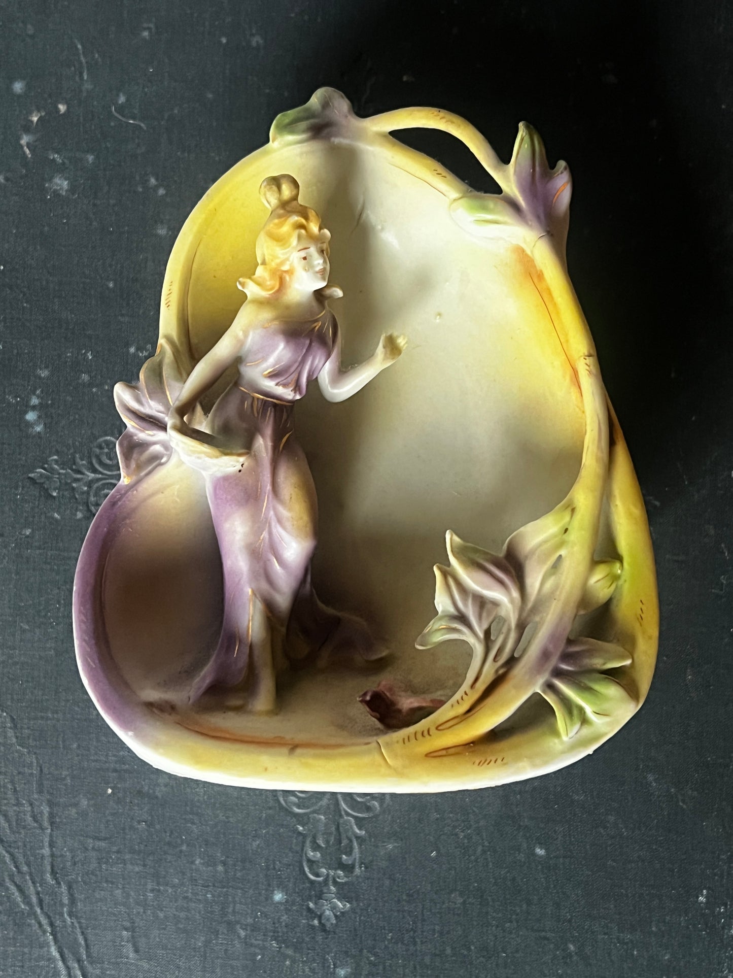 アールヌーボーセラミック花器