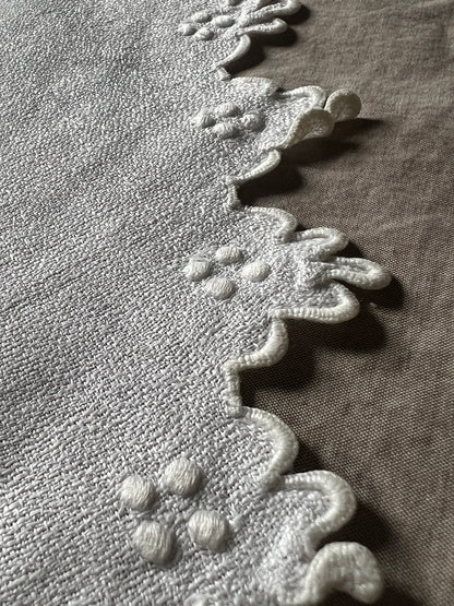 モノグラム刺繍楕円クロス