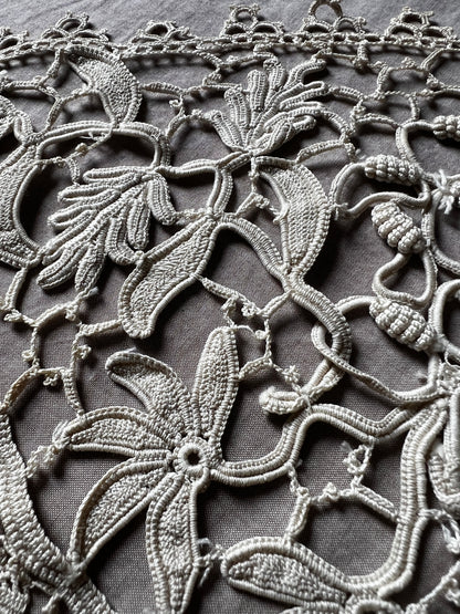 アイリッシュクロシェレース楕円形クロス