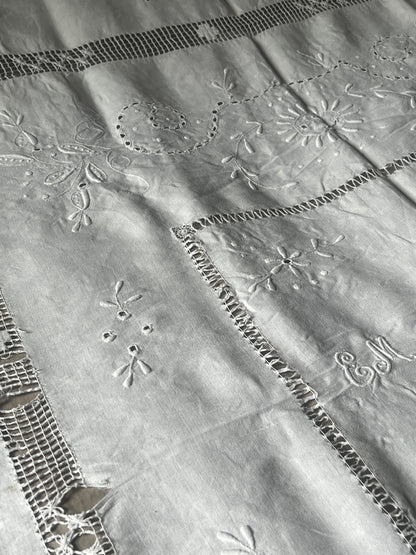 白刺繍大判クロス(ダメージ)