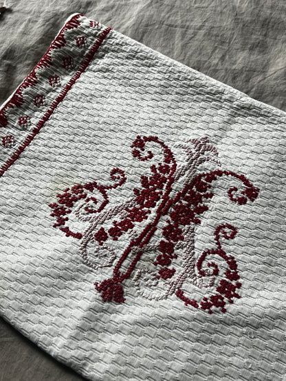 刺繍リネンケース(ボタン付き)