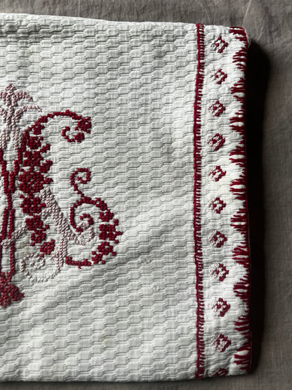 刺繍リネンケース(ボタン付き)