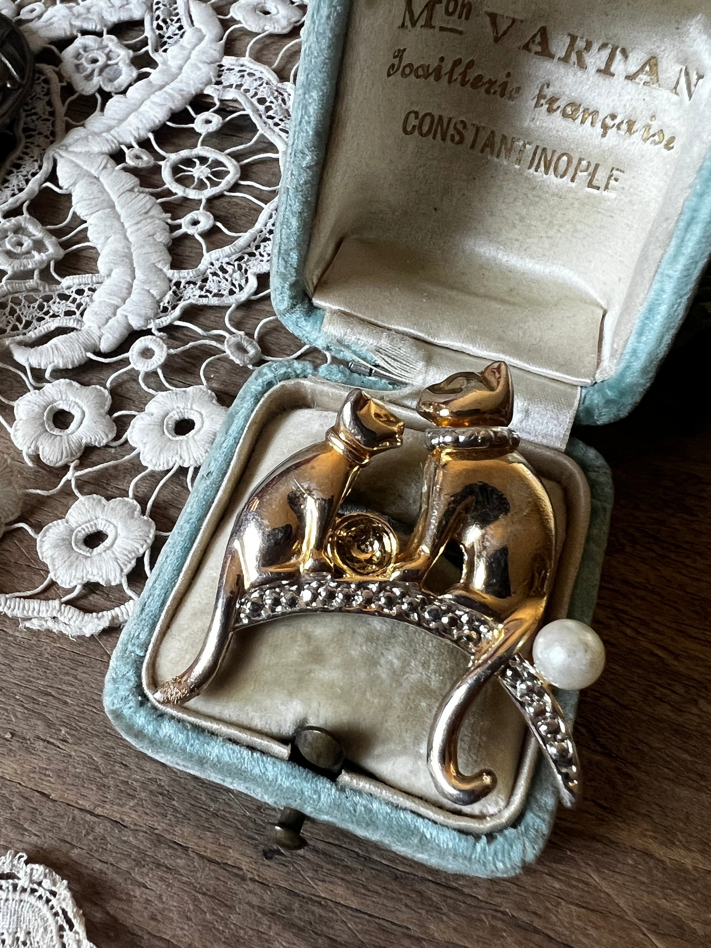 ヴィンテージブローチ(猫)