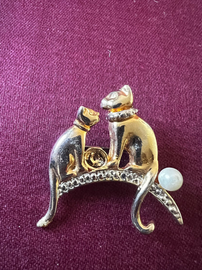ヴィンテージブローチ(猫)