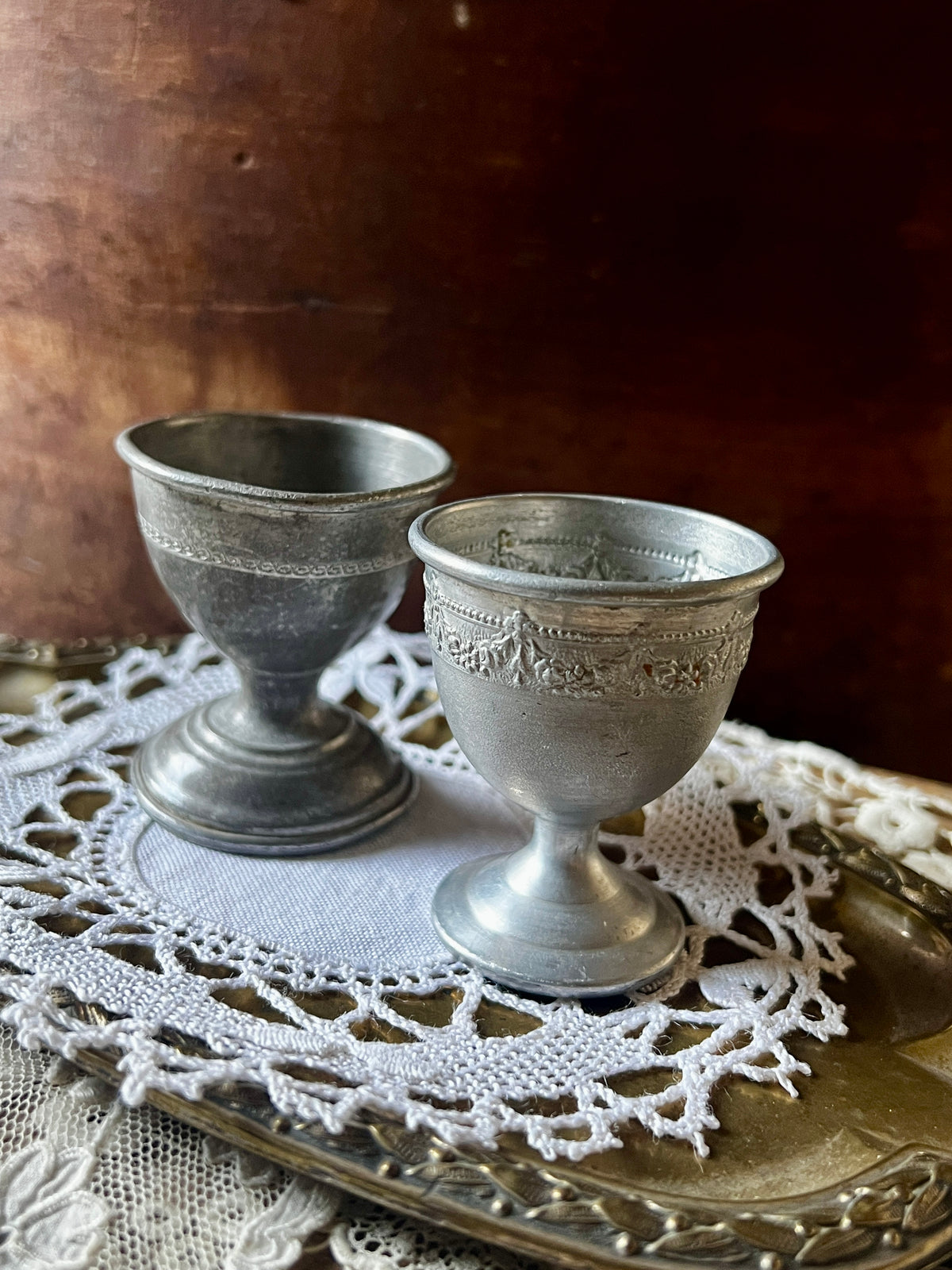 ☆エッグスタンドセット – France Antique 銀色アンティーク