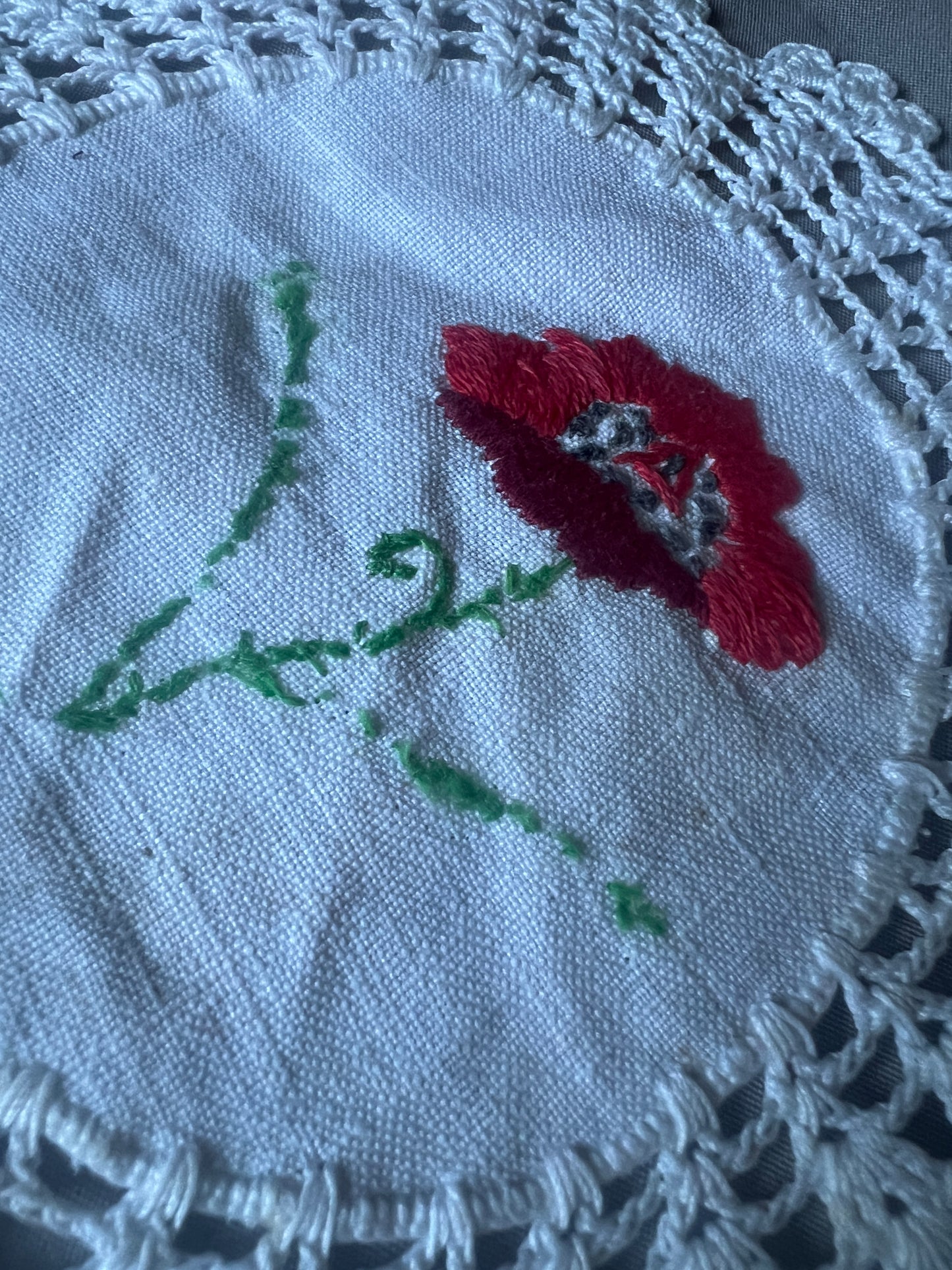 お花の刺繍のクロスセット