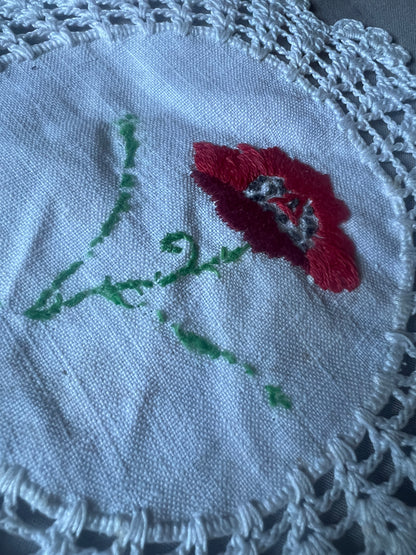 お花の刺繍のクロスセット