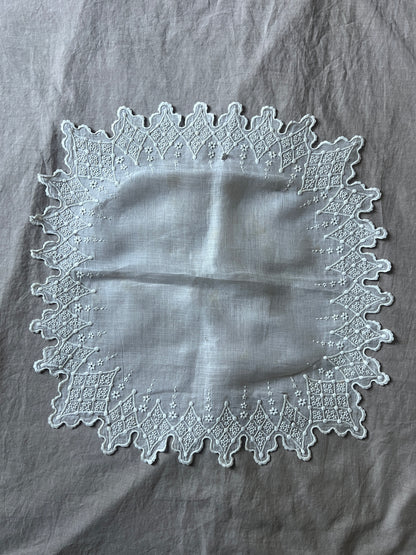 白刺繍婚礼用ハンカチ