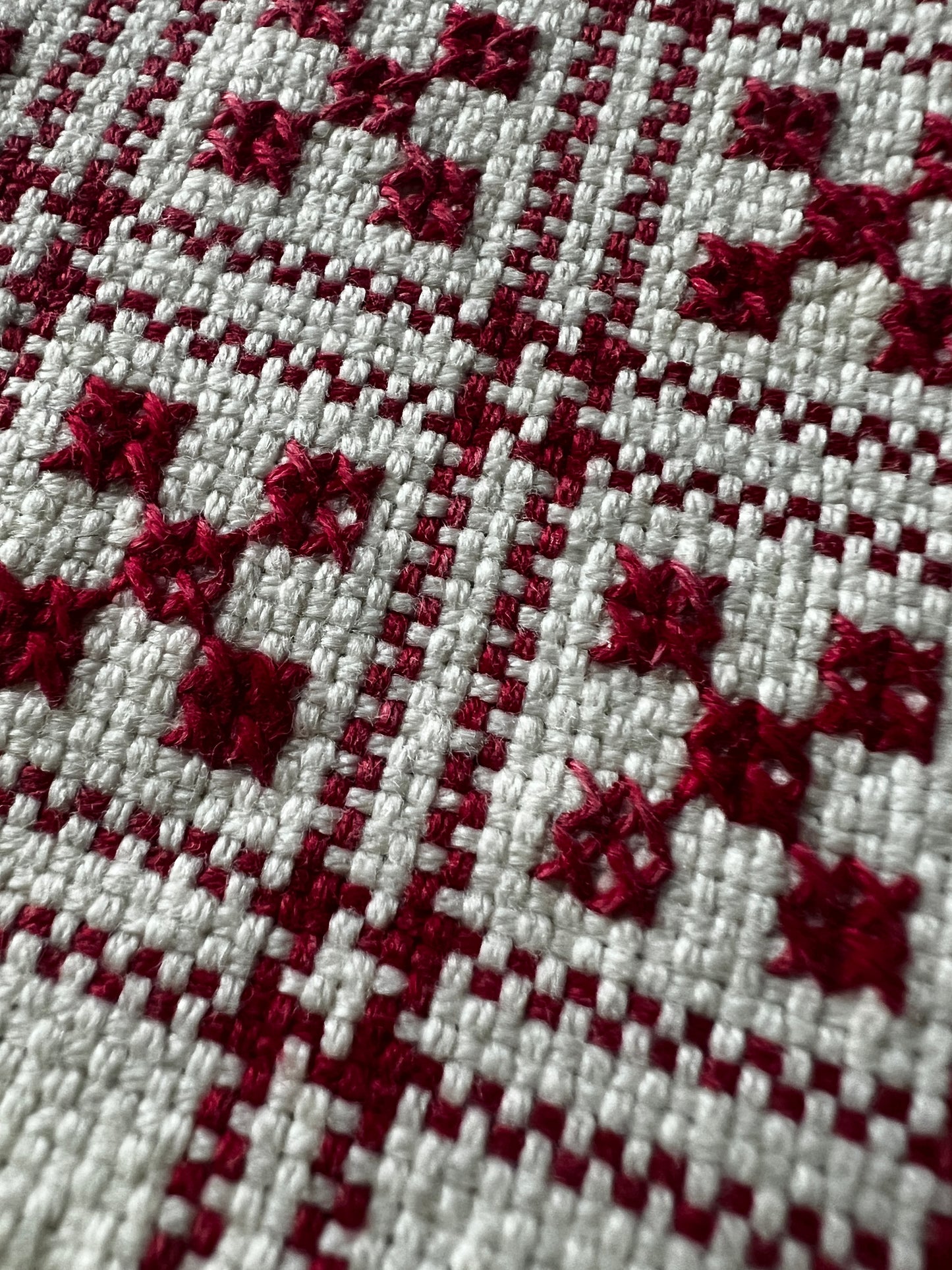 赤糸刺繍クロス