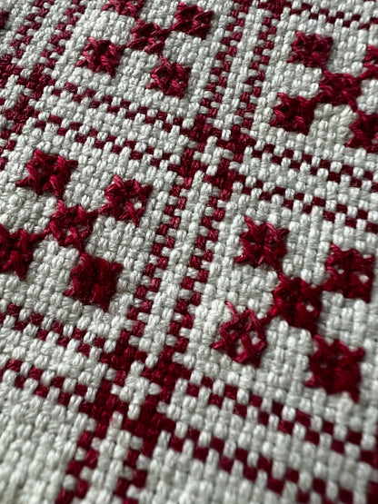 赤糸刺繍クロス