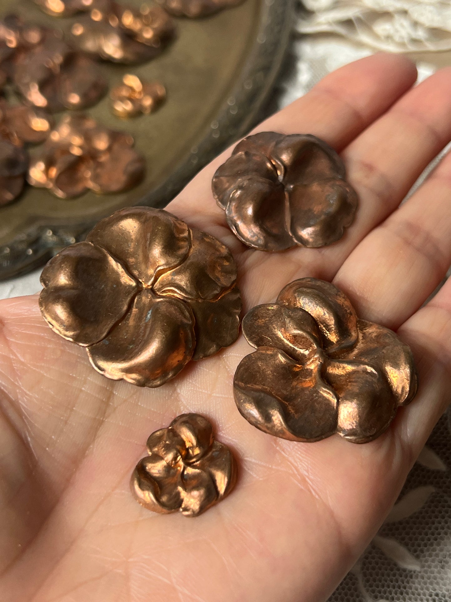 コッパー製花のパーツセット