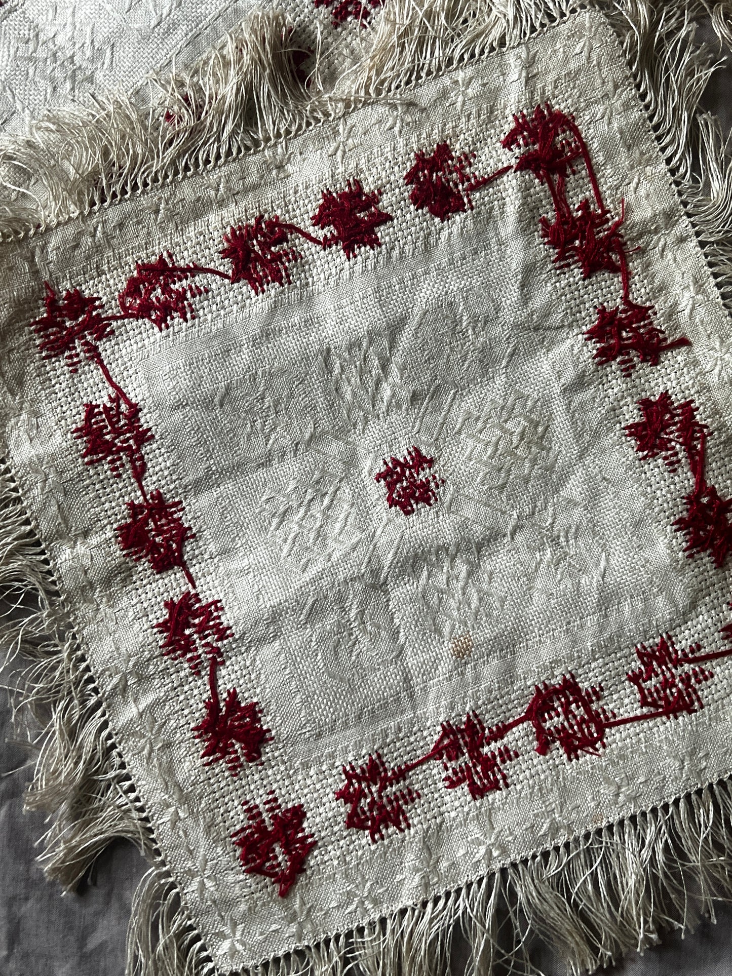 赤糸刺繍クロスセット