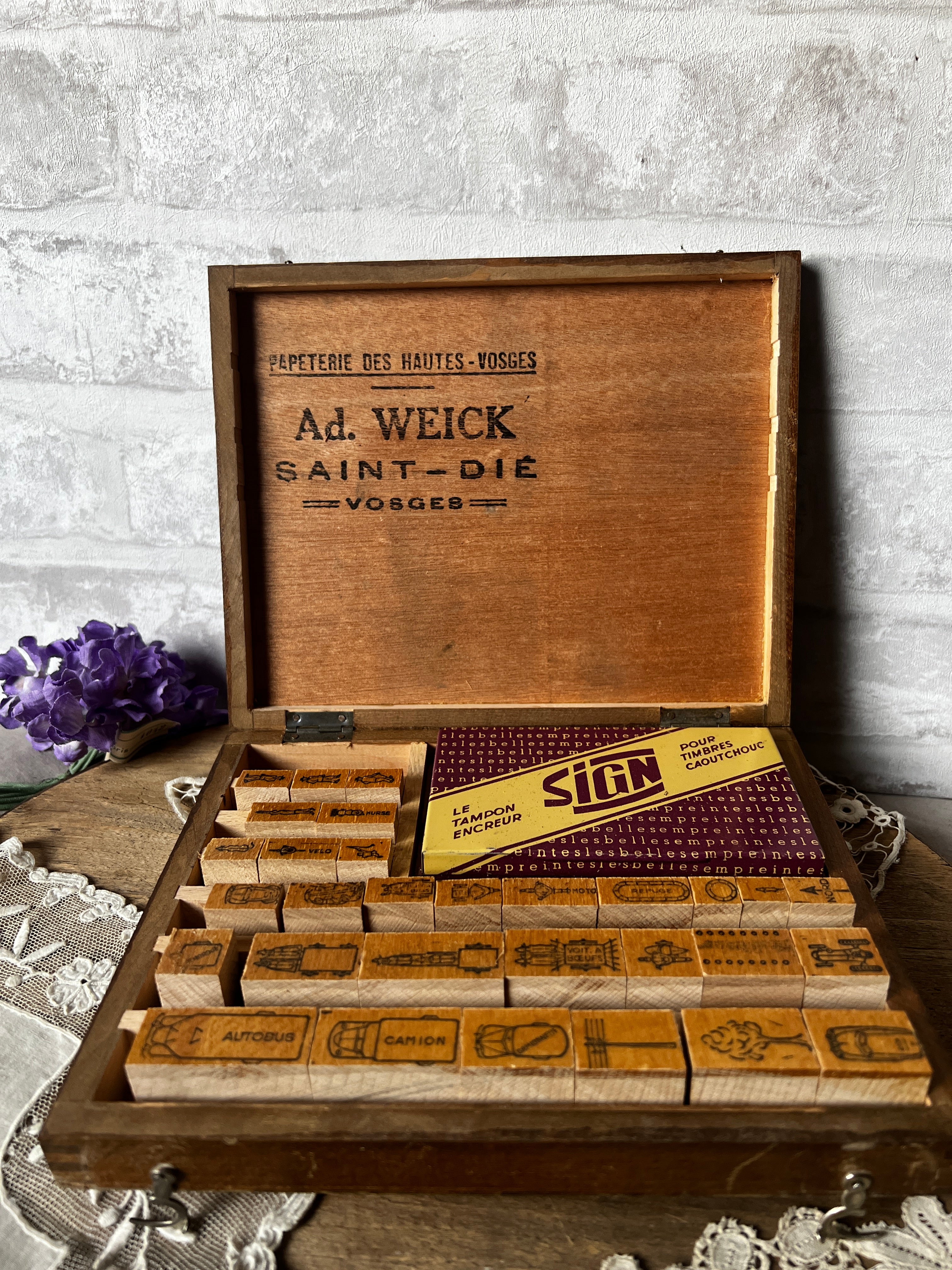 ☆木箱入りスタンプセット(Papeterie Ad. WEICK) – France Antique