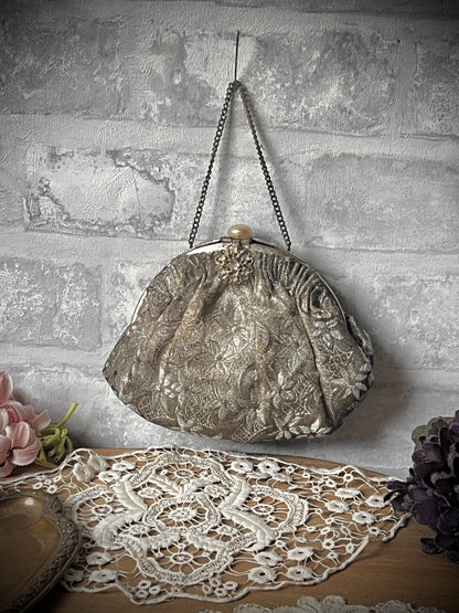 錦布がま口サック