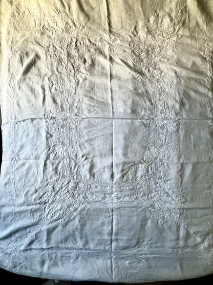 白刺繍大判クロス