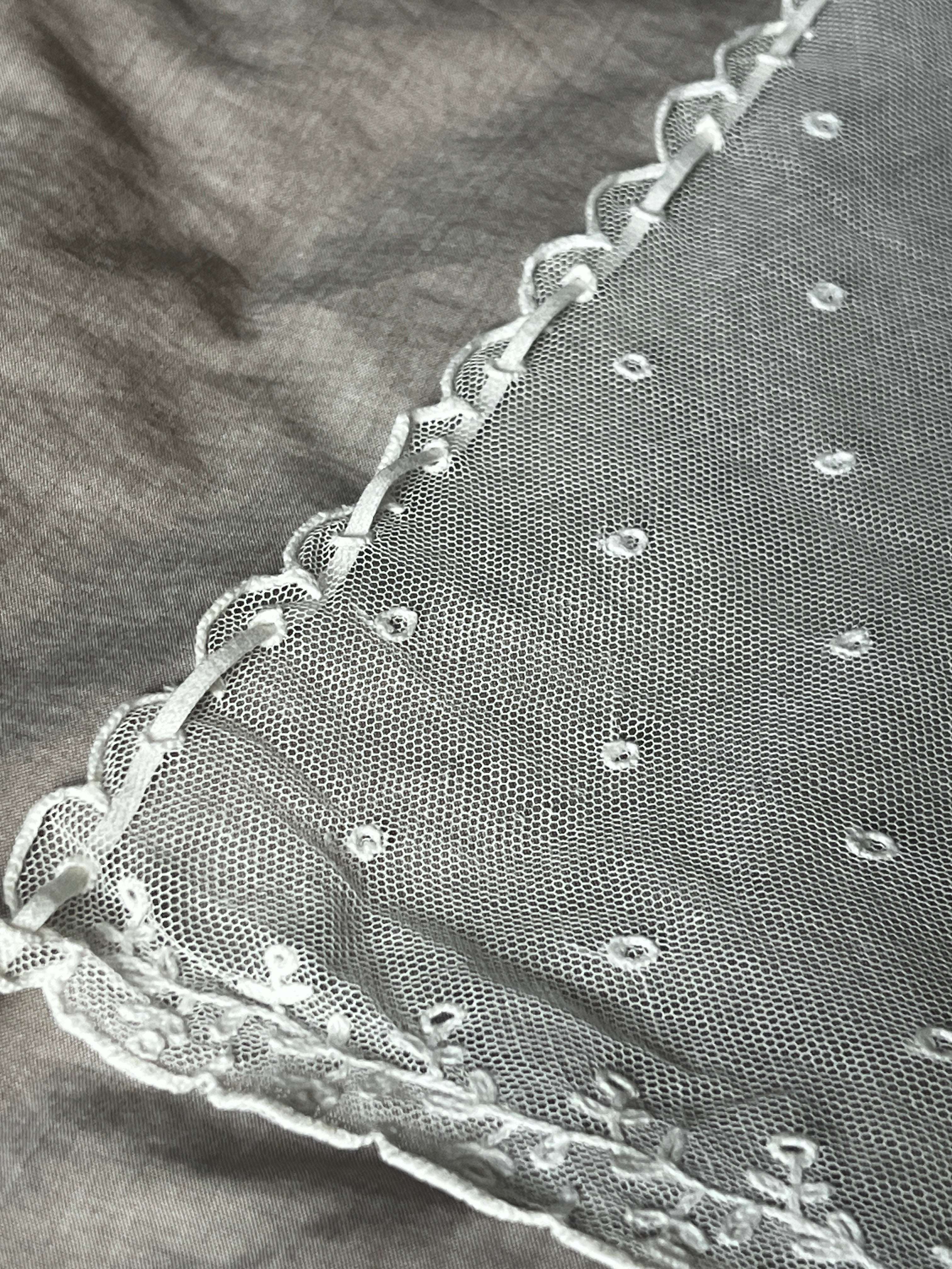 フランスアンティークチュールアプリカシオン※モスリンアップリケロングカーテン フランスアンティークチュールアプリカシオン※モスリンアップリケ