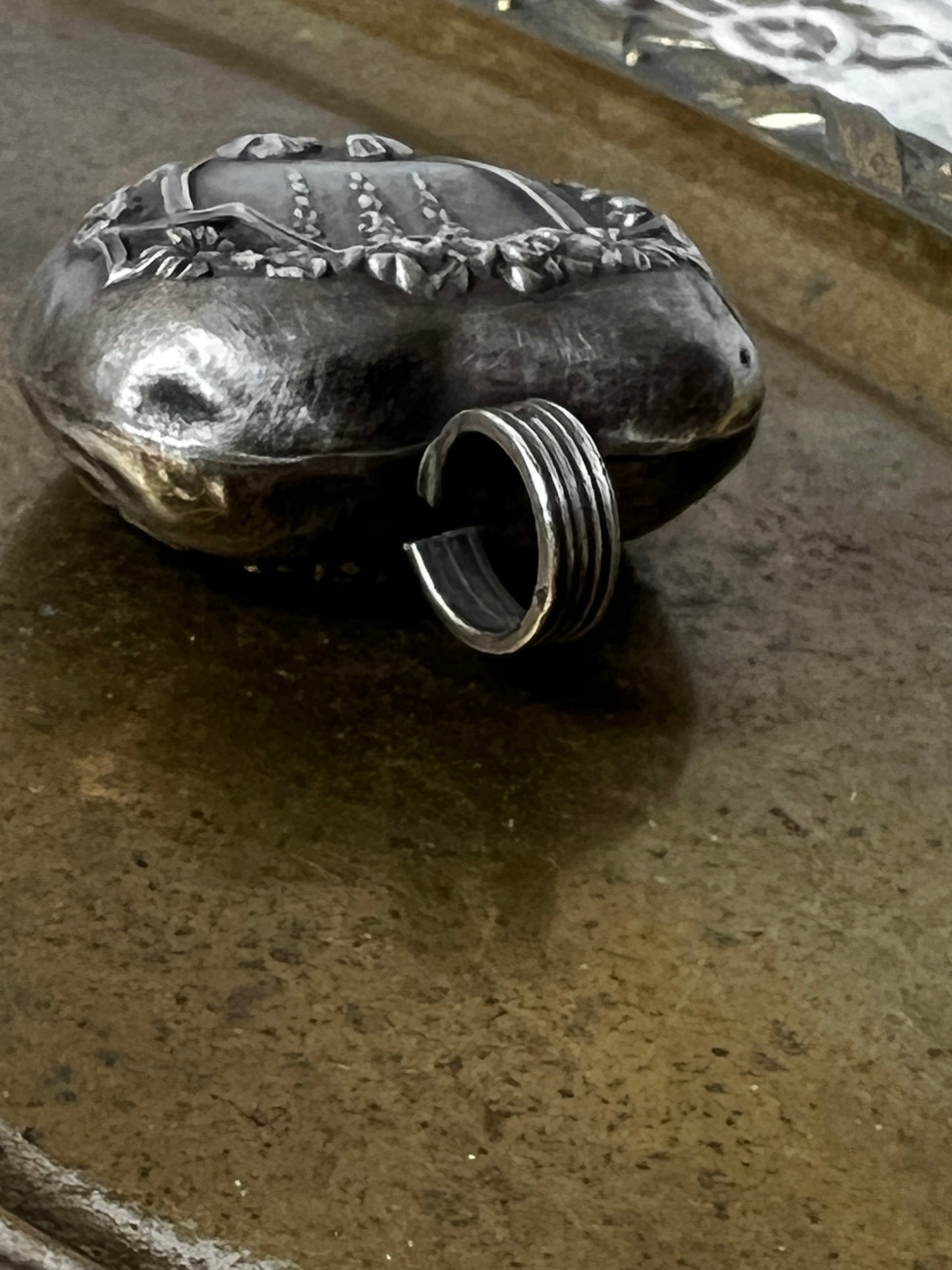 ハート型シルバーラトル