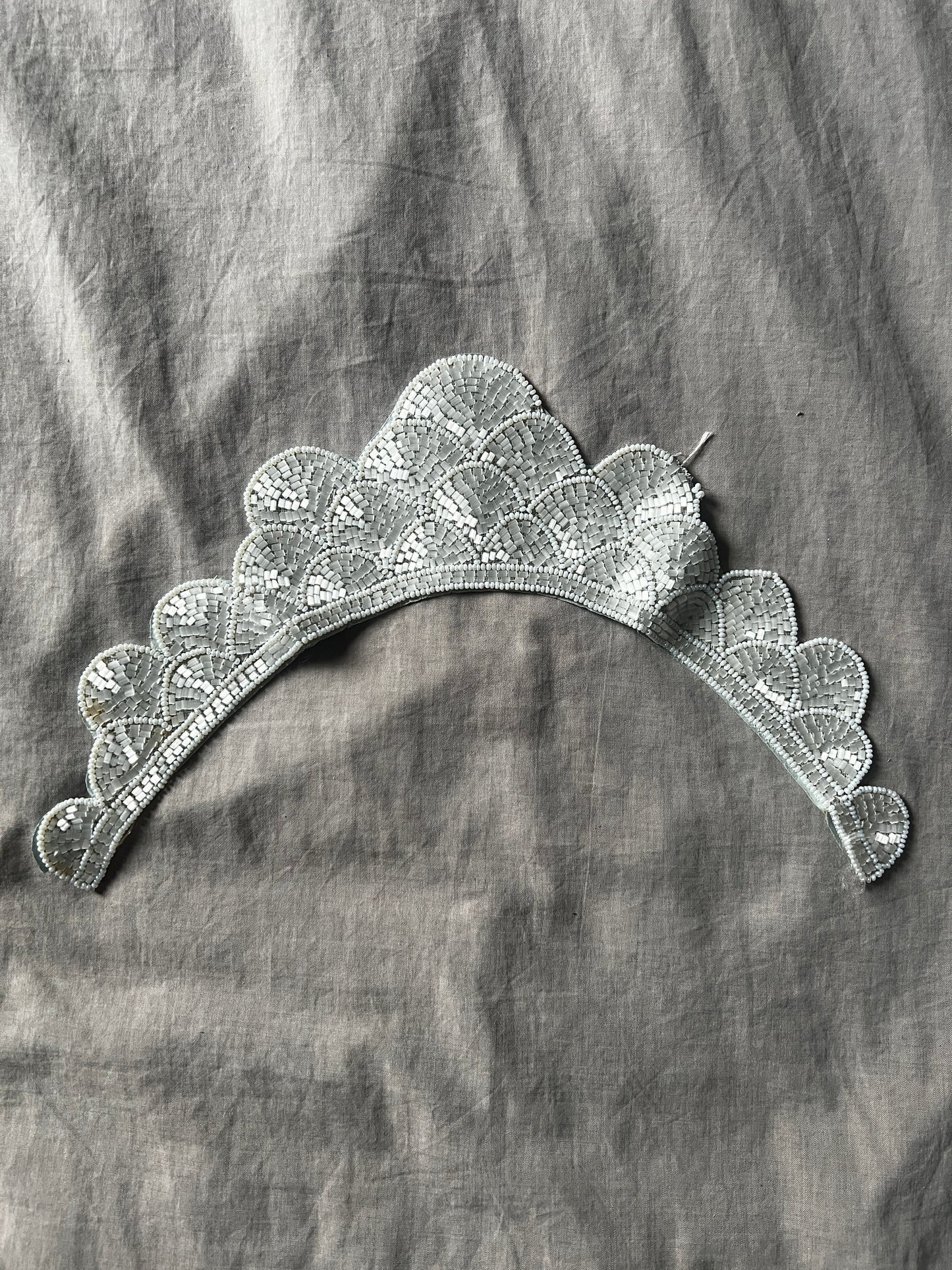 ビーズ刺繍の飾り襟(エクリュ)