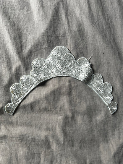 ビーズ刺繍の飾り襟(エクリュ)