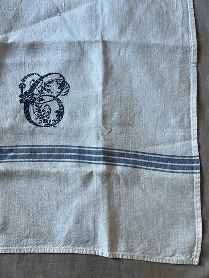 モノグラム刺繍入りリネントルション