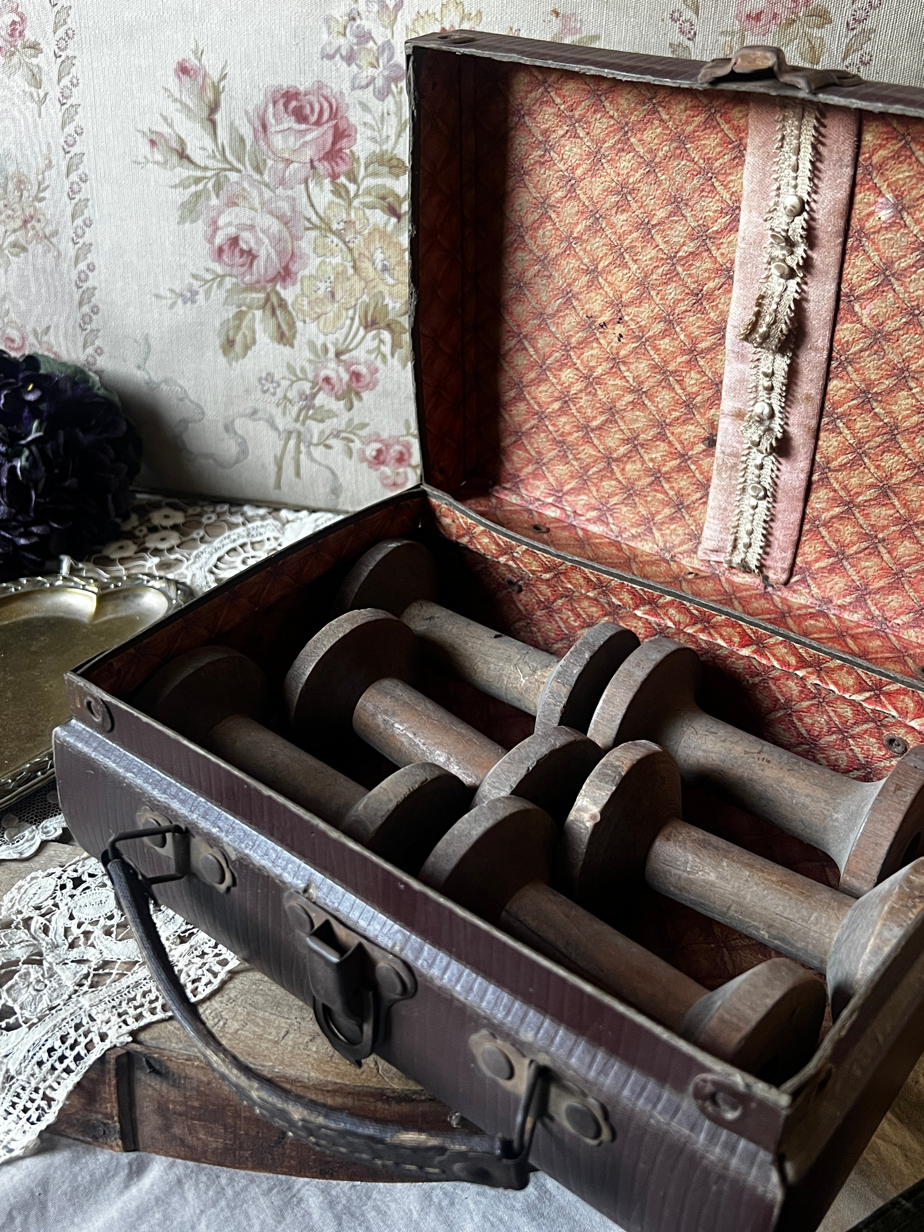 アンティーク ボックス銀色装飾フランス蚤の市