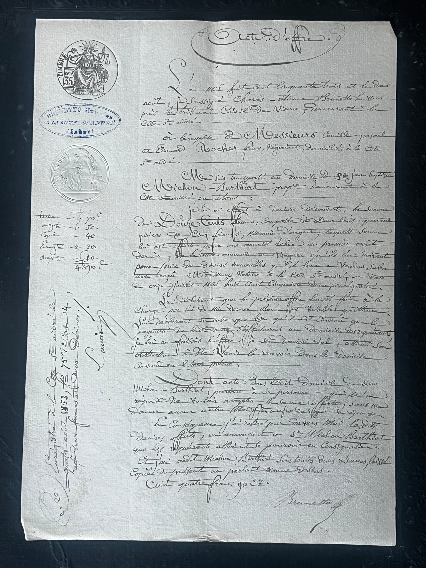 19世紀手描き公文書セット