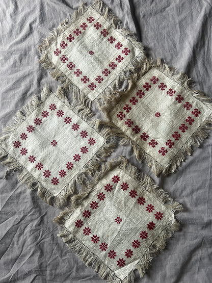 赤糸刺繍クロスセット