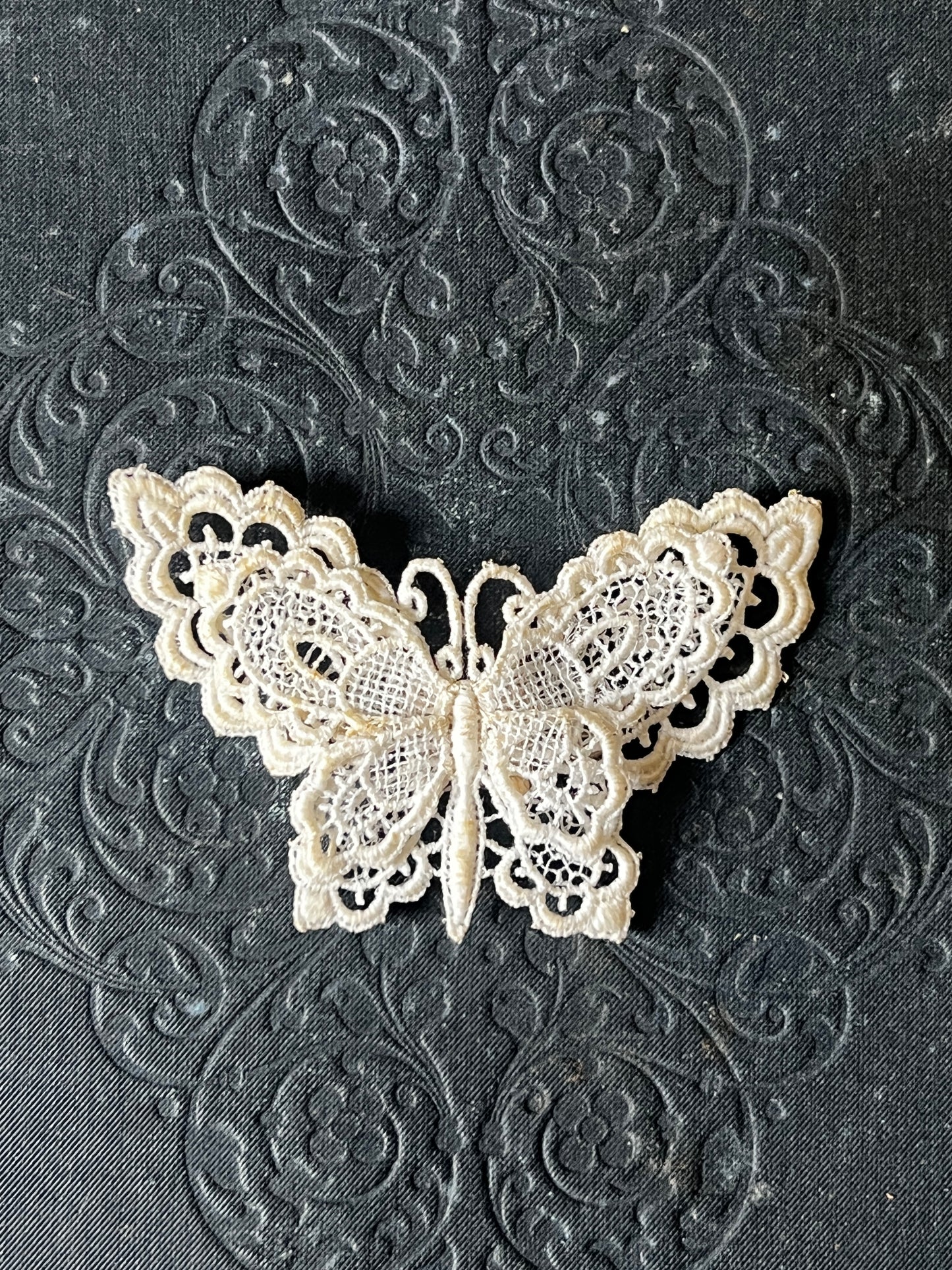 レースパピヨンブローチ