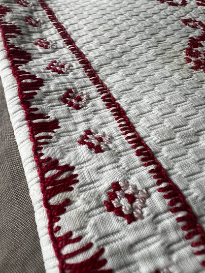 刺繍リネンケース(ボタン付き)