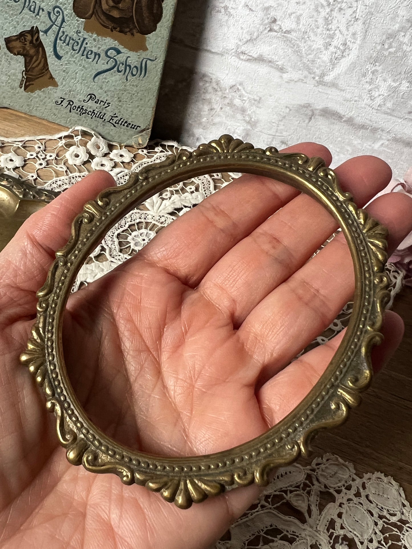 真鍮製楕円ミニフレーム