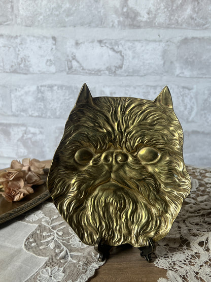 ★真鍮製猫フェイス皿