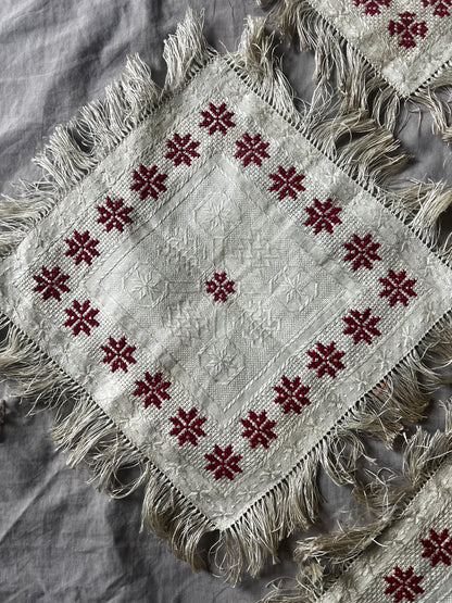 赤糸刺繍クロスセット