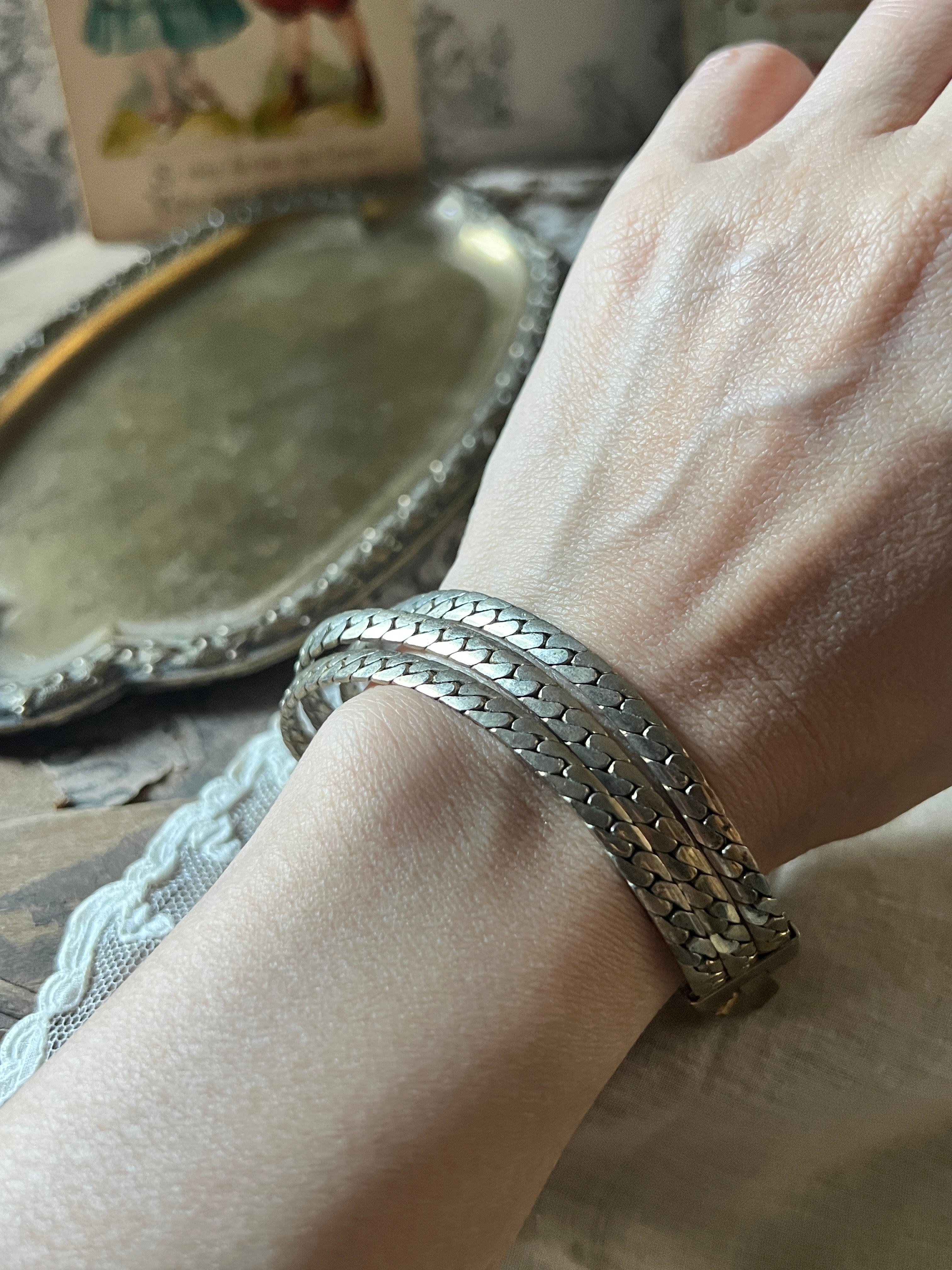 チェーンブレスレット – France Antique 銀色アンティーク