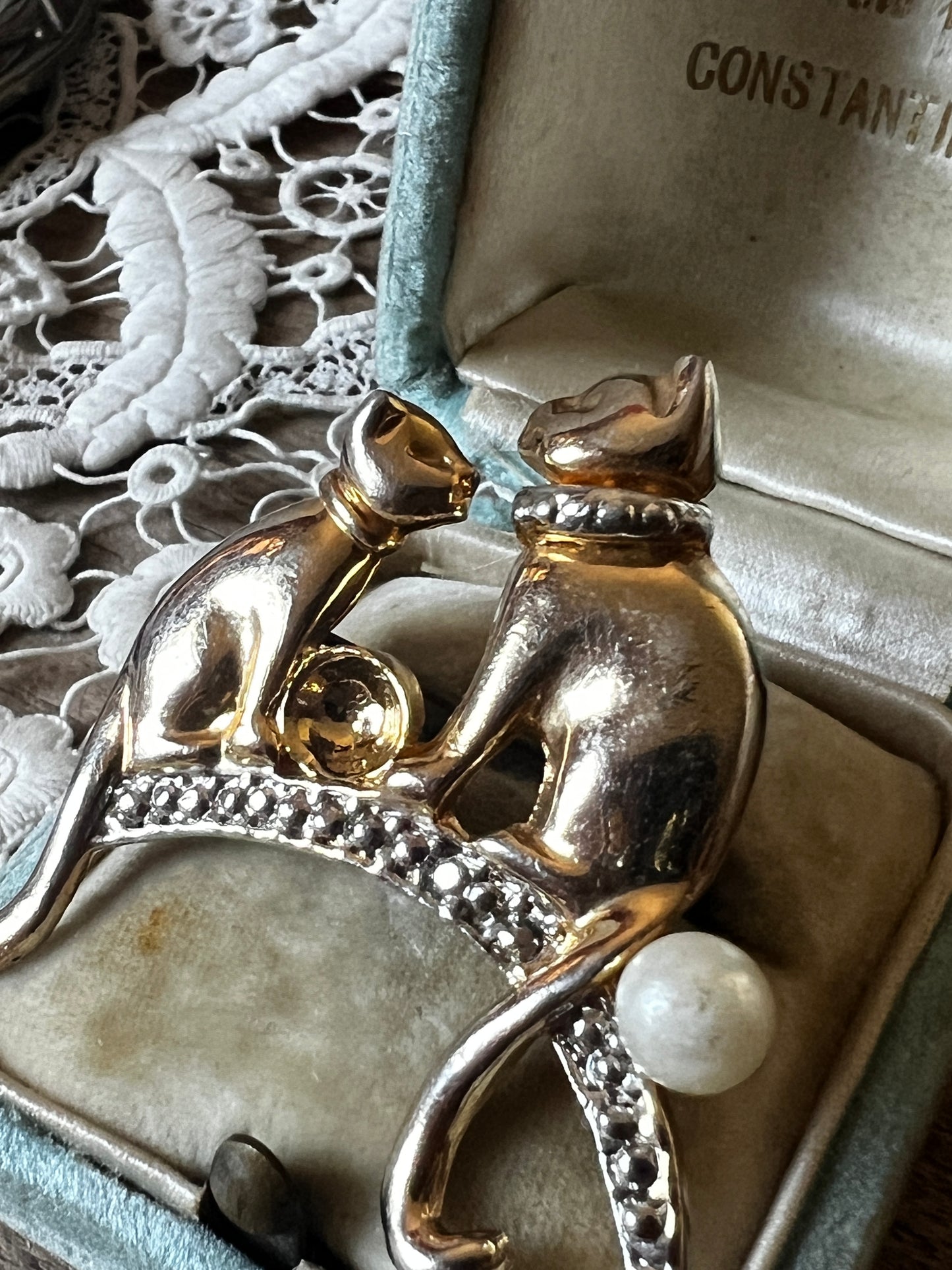 ヴィンテージブローチ(猫)