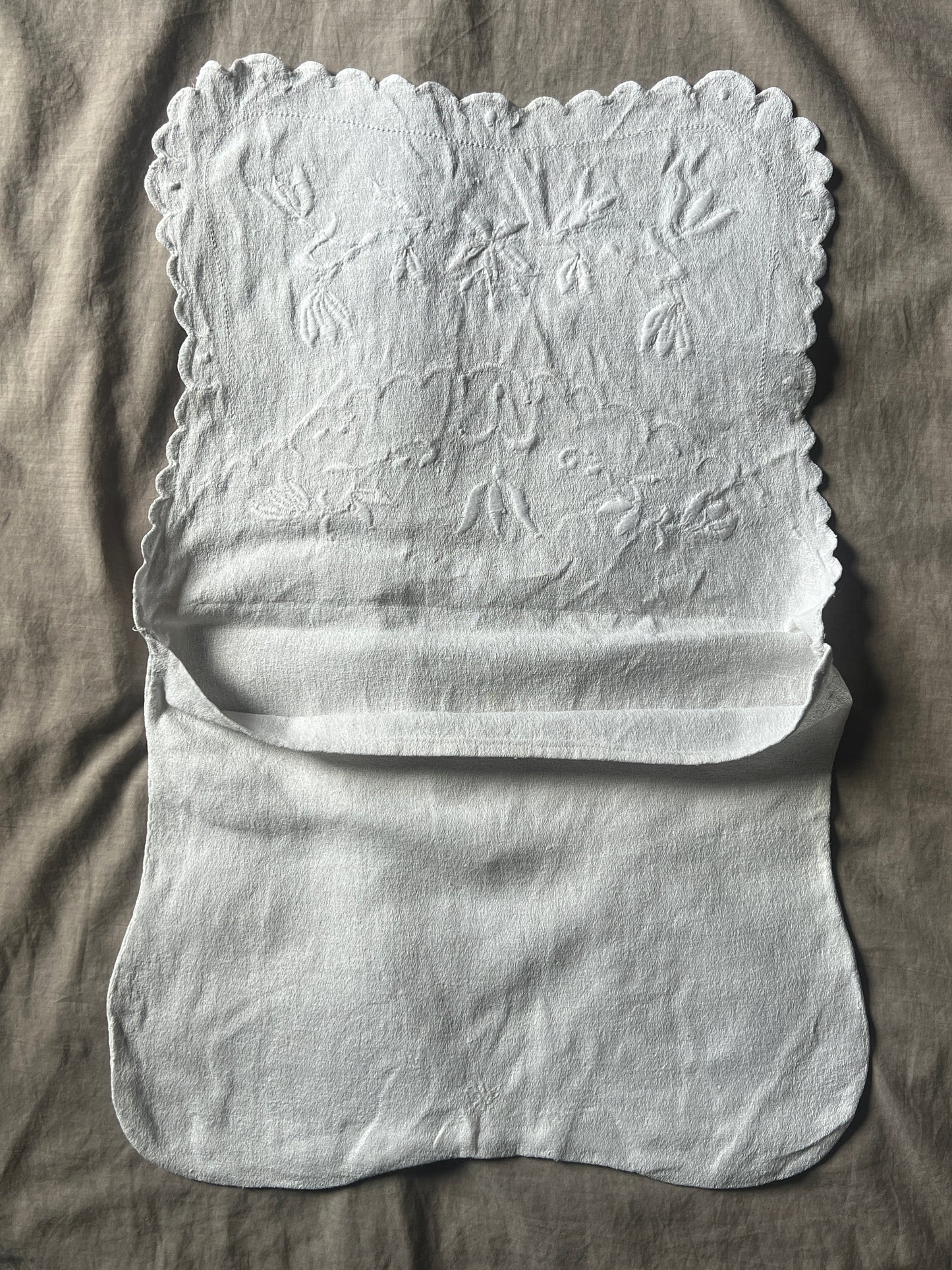 白刺繍ランジェリーサック